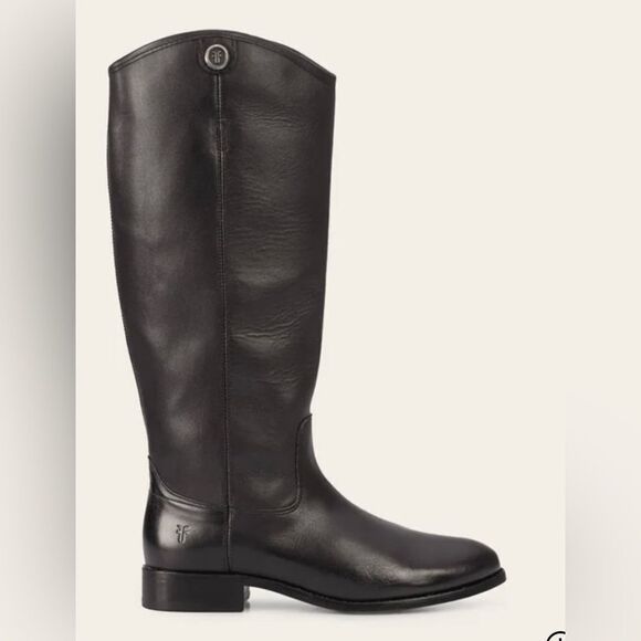 Frye Melissa Button 2 Equestrian-Inspired Tall Black Leather Boots size 7 - Picture 3 of 8
